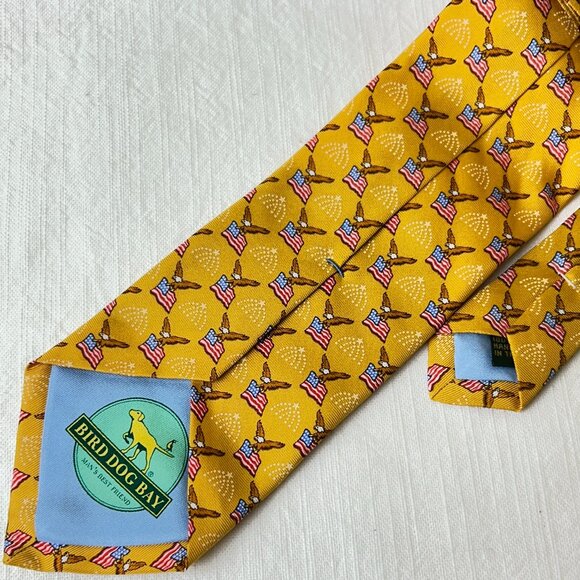 Bird Dog Bay Tie - Eagle with US Flag - Butterscotch/Gold Color - NWT - Picture 3 of 5